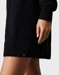 CALVIN KLEIN TEXTURED SWEATER V-NECK DRESS