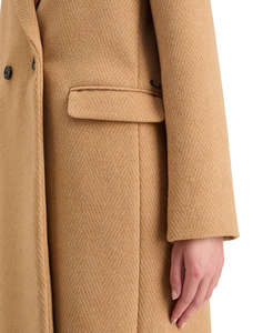 SCOTCH&SODA SINGLE BREASTED HERRINGBONE WOOL BLEND TAILORED COAT