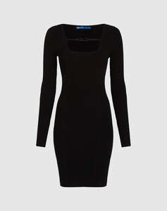 KARL LAGERFELD JEANS KLJ LSLV KNITTED LOGO DRESS