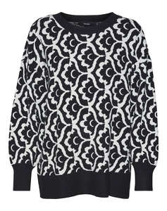 VERO MODA VMNANCY LS O-NECK LONG PULLOVER BOO