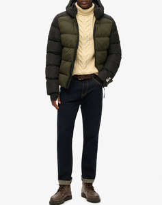 SUPERDRY D3 SDCD HOOD COLOUR BLOCK SPORT PUFFER МЪЖКО ЯКЕ