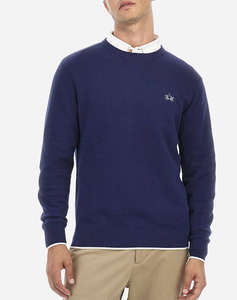 LA MARTINA БЛУЗА MM MAN SWEATER BASIC SOFT WOOL BL