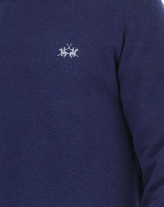 LA MARTINA БЛУЗА MM MAN SWEATER BASIC SOFT WOOL BL