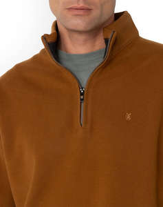 THE BOSTONIANS COTTON SWEATSHIRT HALF ZIP REGULAR FIT