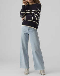 VERO MODA VMSABA LS O-NECK STRIPE PULLOVER GA NOOS