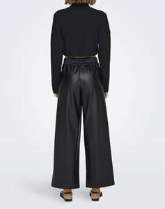 ONLY ONLBINA FAUX LEATHER WIDE PANT BF OTW