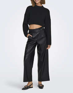 ONLY ONLBINA FAUX LEATHER WIDE PANT BF OTW