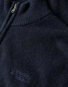 SUPERDRY D2 OVIN ESSENTIAL EMB KNIT HALF ZIP MENS KNIT