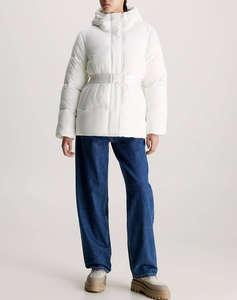 CALVIN KLEIN LOGO BELT SHORT PUFFER