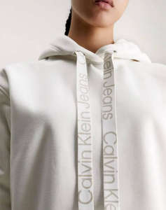 CALVIN KLEIN LOGO DRAWCORD HOODIE