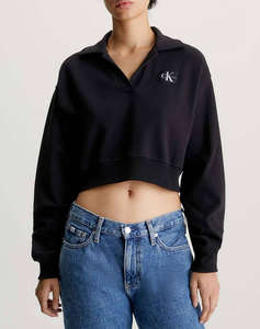 CALVIN KLEIN LABEL POLO COLLAR SWEATSHIRT