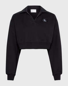 CALVIN KLEIN LABEL POLO COLLAR SWEATSHIRT