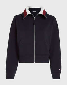 TOMMY HILFIGER REG SPLIT GLOBAL STRIPE ZIP UP