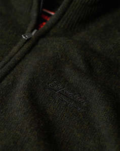 SUPERDRY D2 OVIN ESSENTIAL EMB KNIT HALF ZIP MENS KNIT