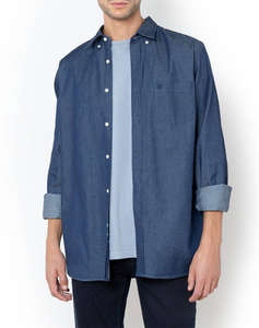 THE BOSTONIANS РИЗА DENIM REGULAR FIT Plain DENIM Button-down Regular Fit