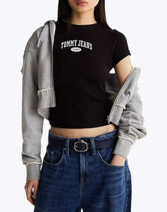 TOMMY JEANS TJW SLIM VARSITY RIB TEE EXT