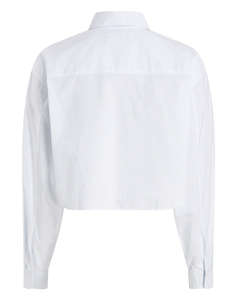 CALVIN KLEIN JEANS WOVEN LABEL CROPPED SHIRT