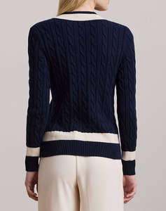 LAUREN RALPH LAUREN GASSED COTTON-LS SWEATER