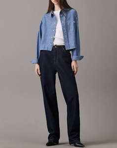 CALVIN KLEIN CROPPED DAD DENIM SHIRT